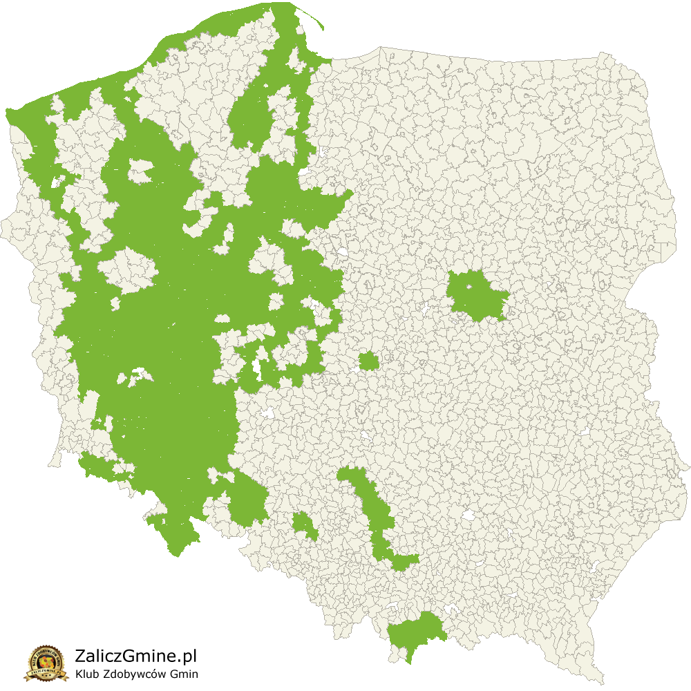 Mapa Zdobytych Gmin