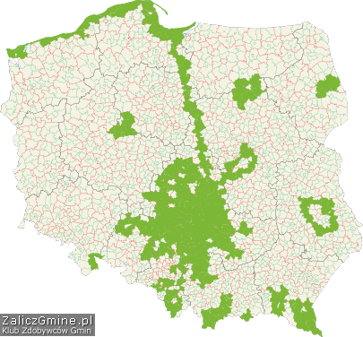 Mapa zdobytych gmin