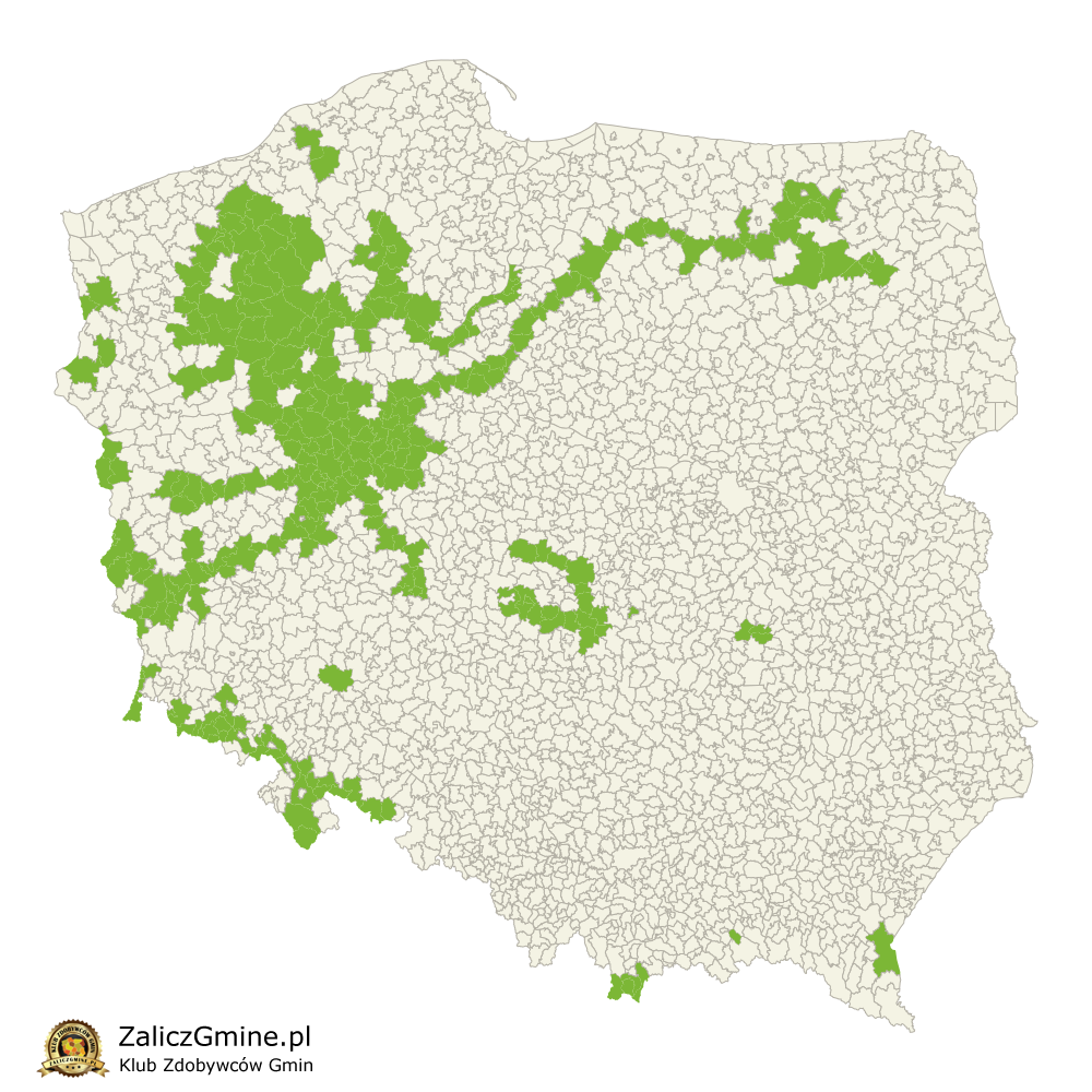 Mapa Zdobytych Gmin