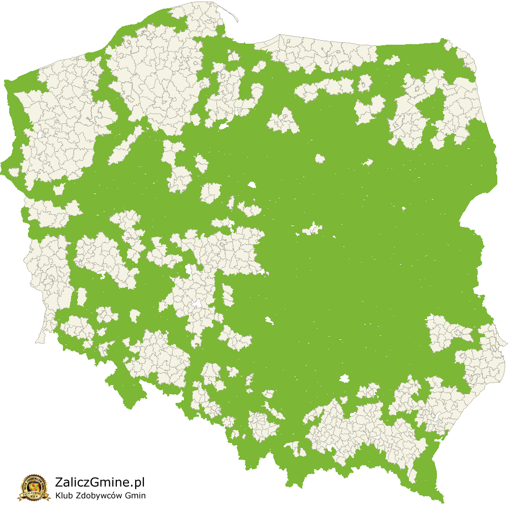 Mapa Zdobytych Gmin