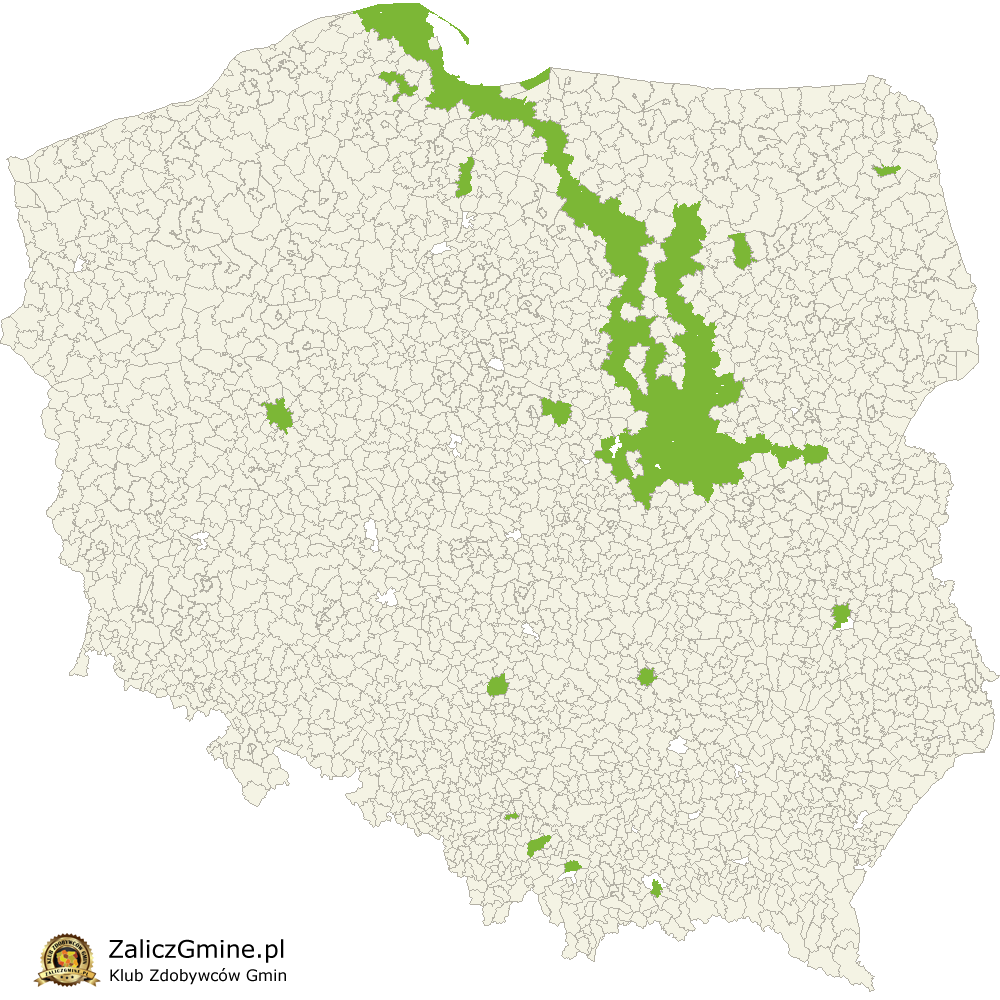 Mapa Zdobytych Gmin