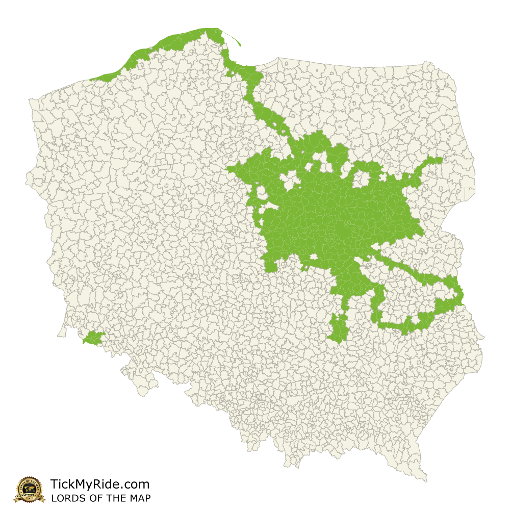 Mapa Zdobytych Gmin