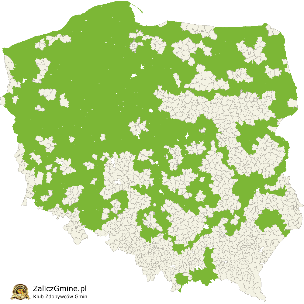 Mapa Zdobytych Gmin