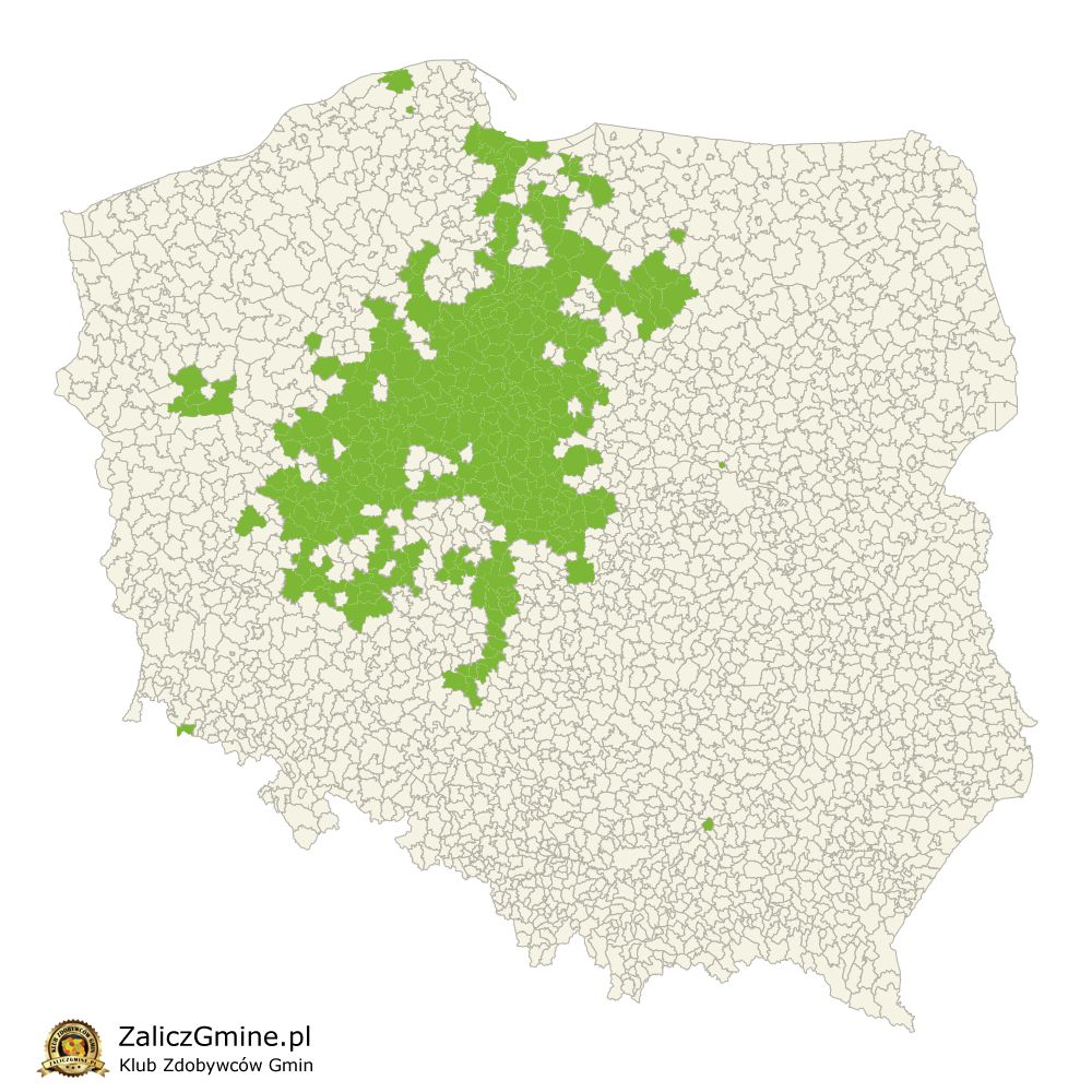 Mapa Zdobytych Gmin