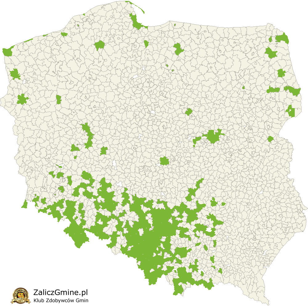 Mapa Zdobytych Gmin