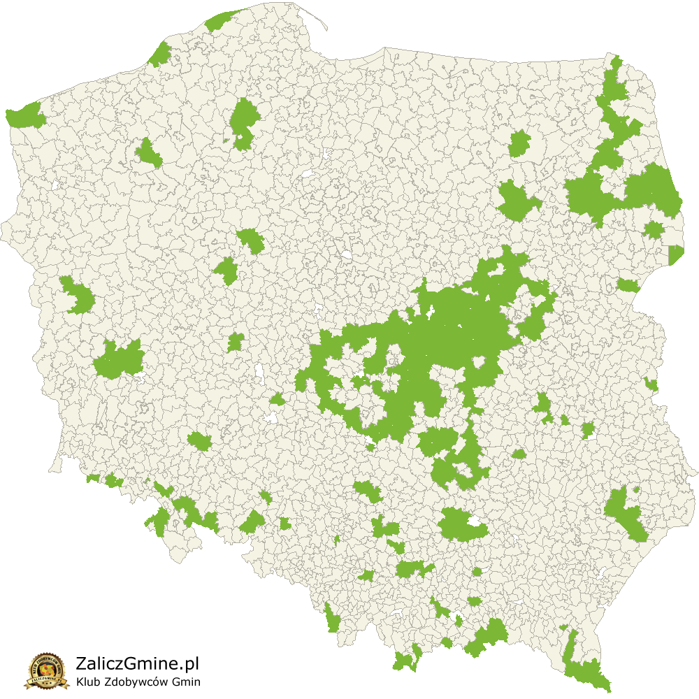 Mapa Zdobytych Gmin