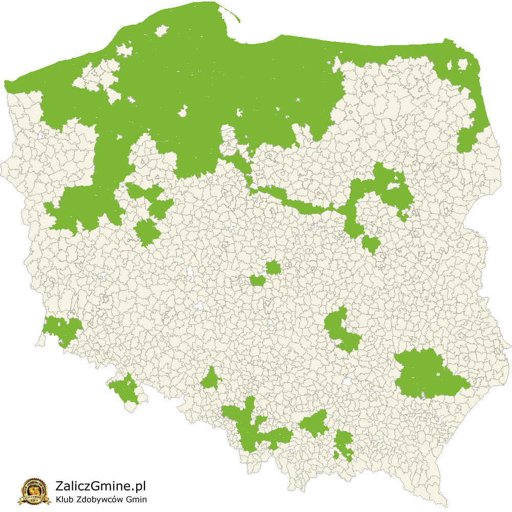 Mapa Zdobytych Gmin