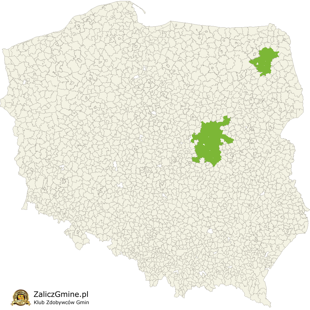 Mapa Zdobytych Gmin