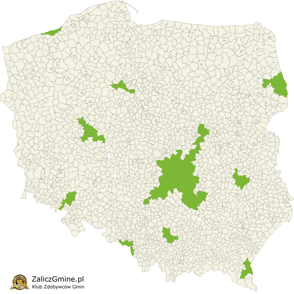 Mapa Zdobytych Gmin