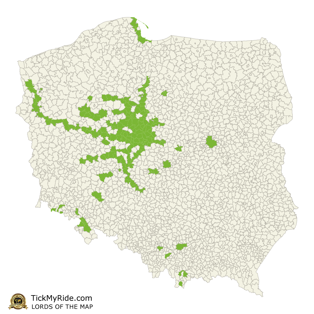 Mapa Zdobytych Gmin