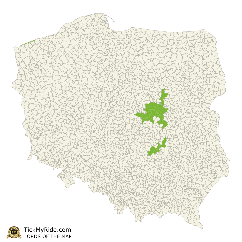 Mapa Zdobytych Gmin