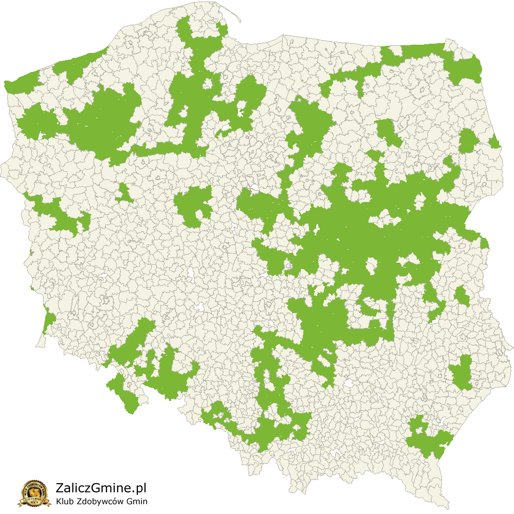 Mapa Zdobytych Gmin