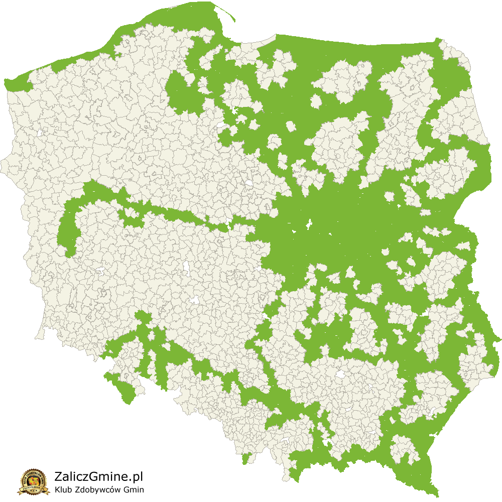 Mapa Zdobytych Gmin
