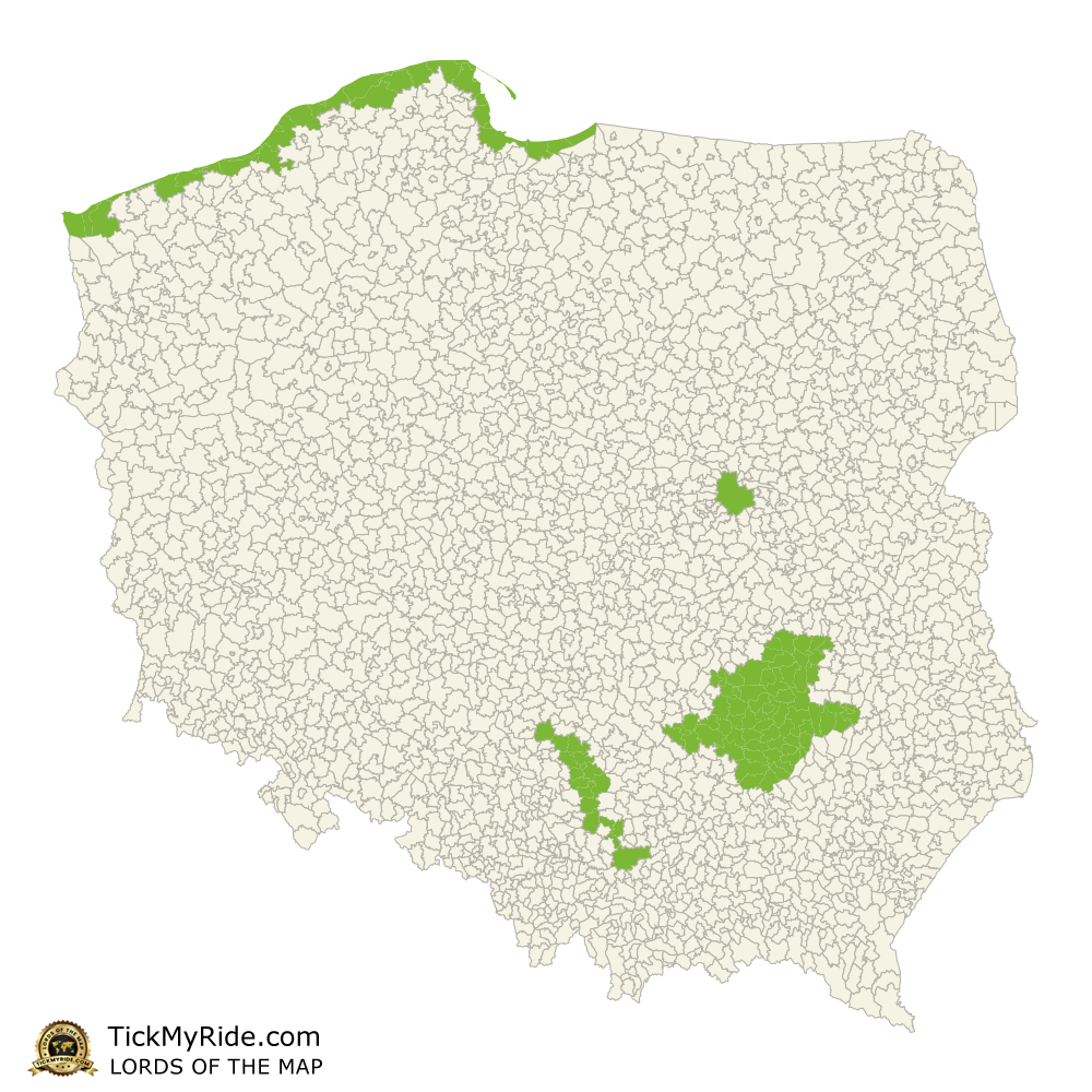 Mapa Zdobytych Gmin