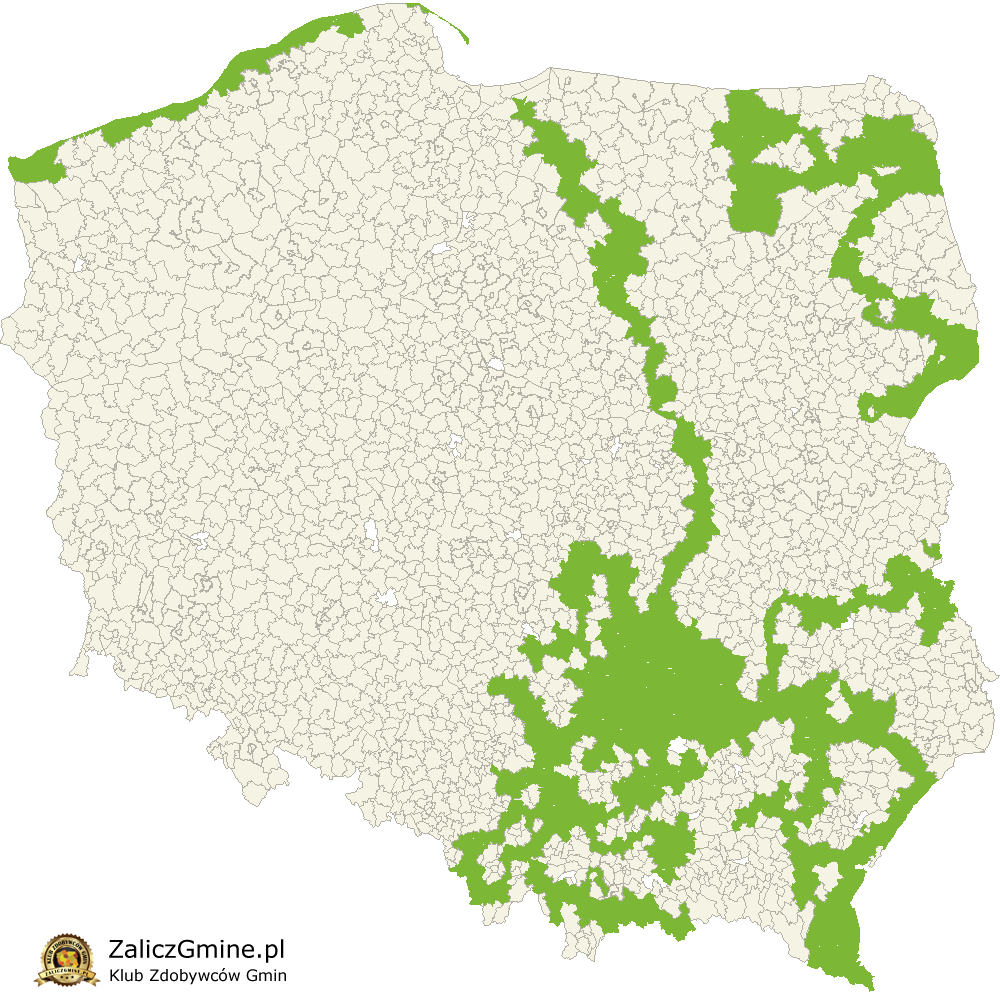 Mapa Zdobytych Gmin