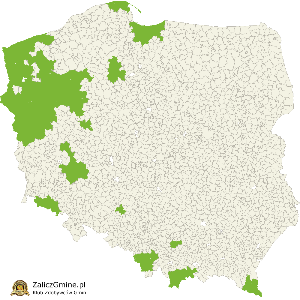 Mapa Zdobytych Gmin
