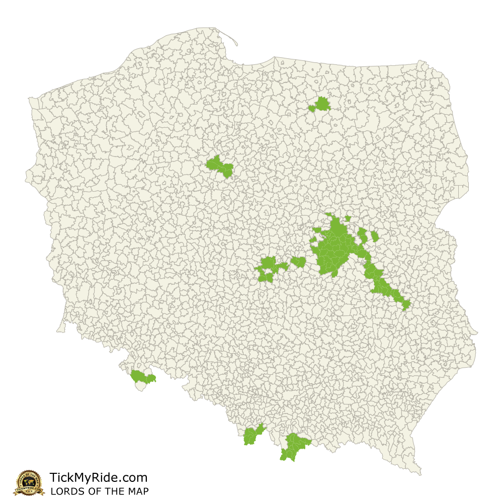 Mapa Zdobytych Gmin