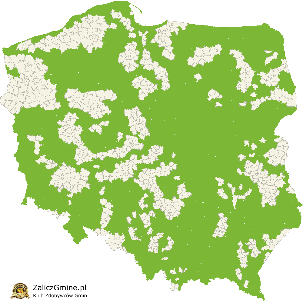 Mapa Zdobytych Gmin