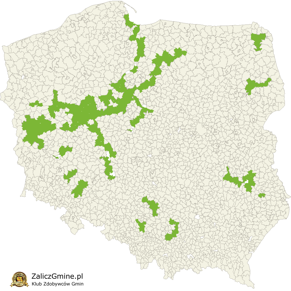 Mapa Zdobytych Gmin