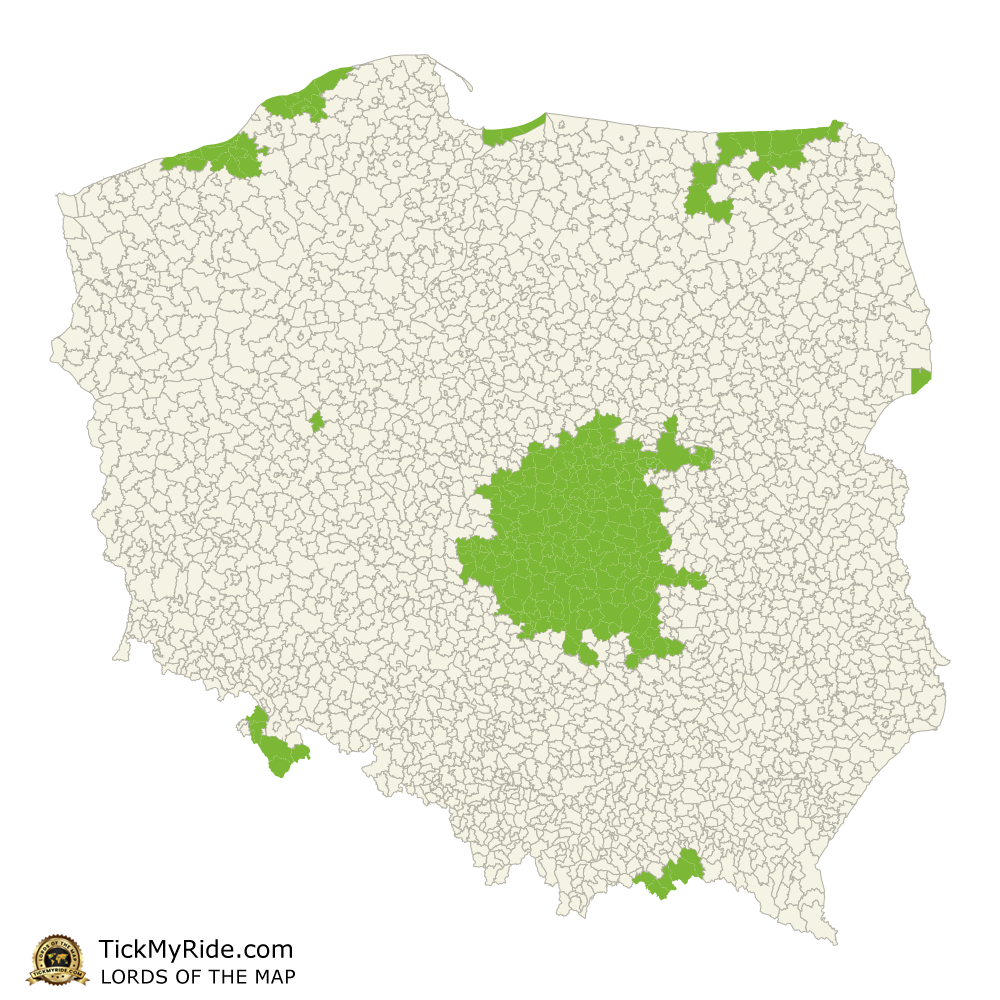 Mapa Zdobytych Gmin