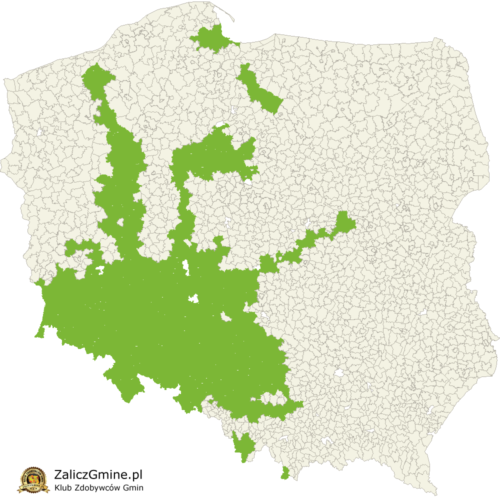 Mapa Zdobytych Gmin