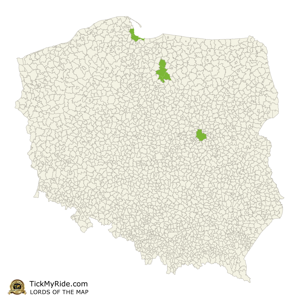 Mapa Zdobytych Gmin