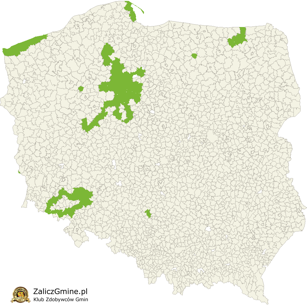 Mapa Zdobytych Gmin