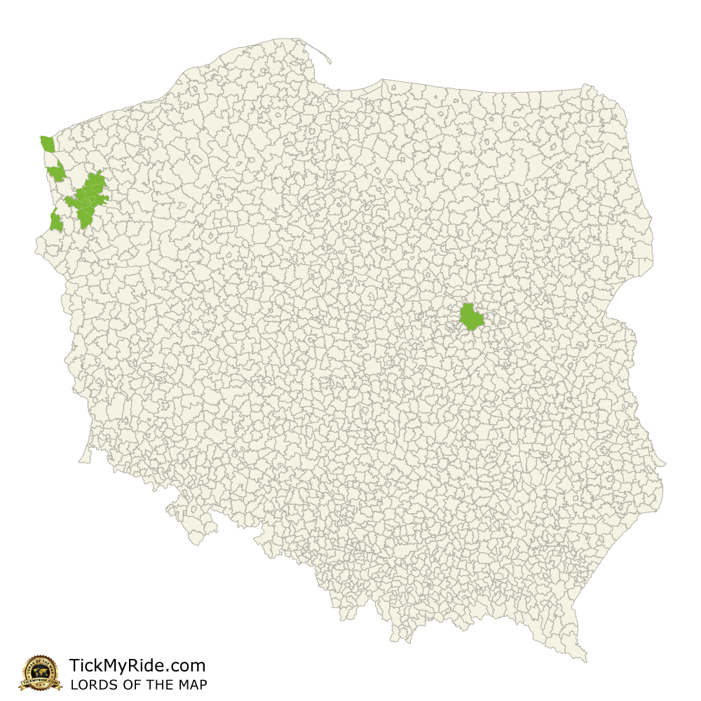 Mapa Zdobytych Gmin