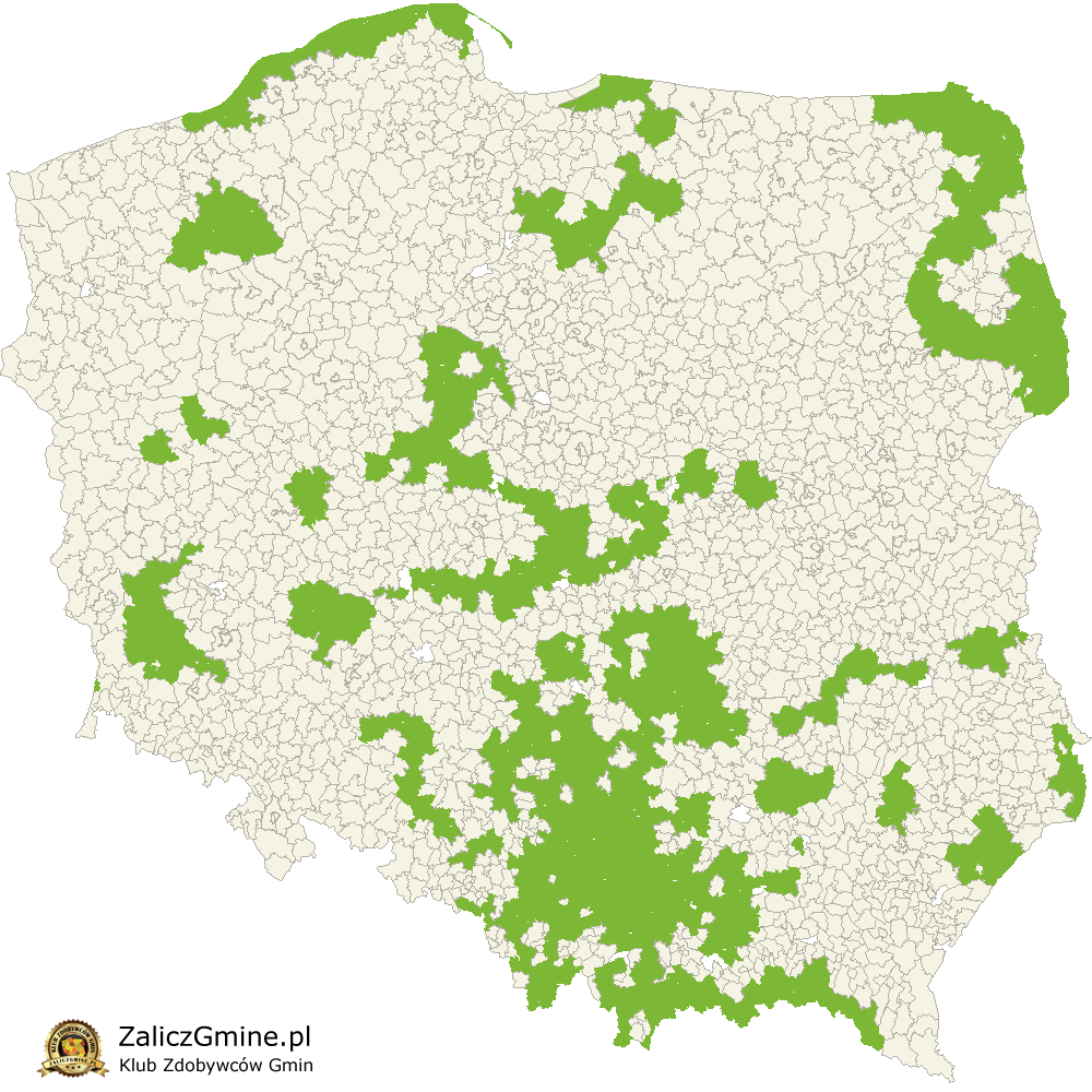 Mapa Zdobytych Gmin