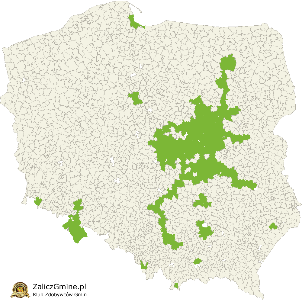 Mapa Zdobytych Gmin