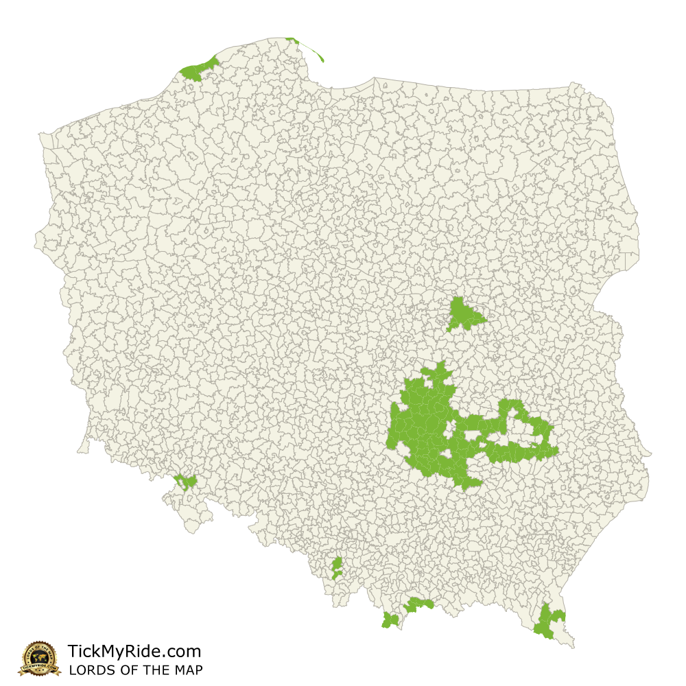 Mapa Zdobytych Gmin