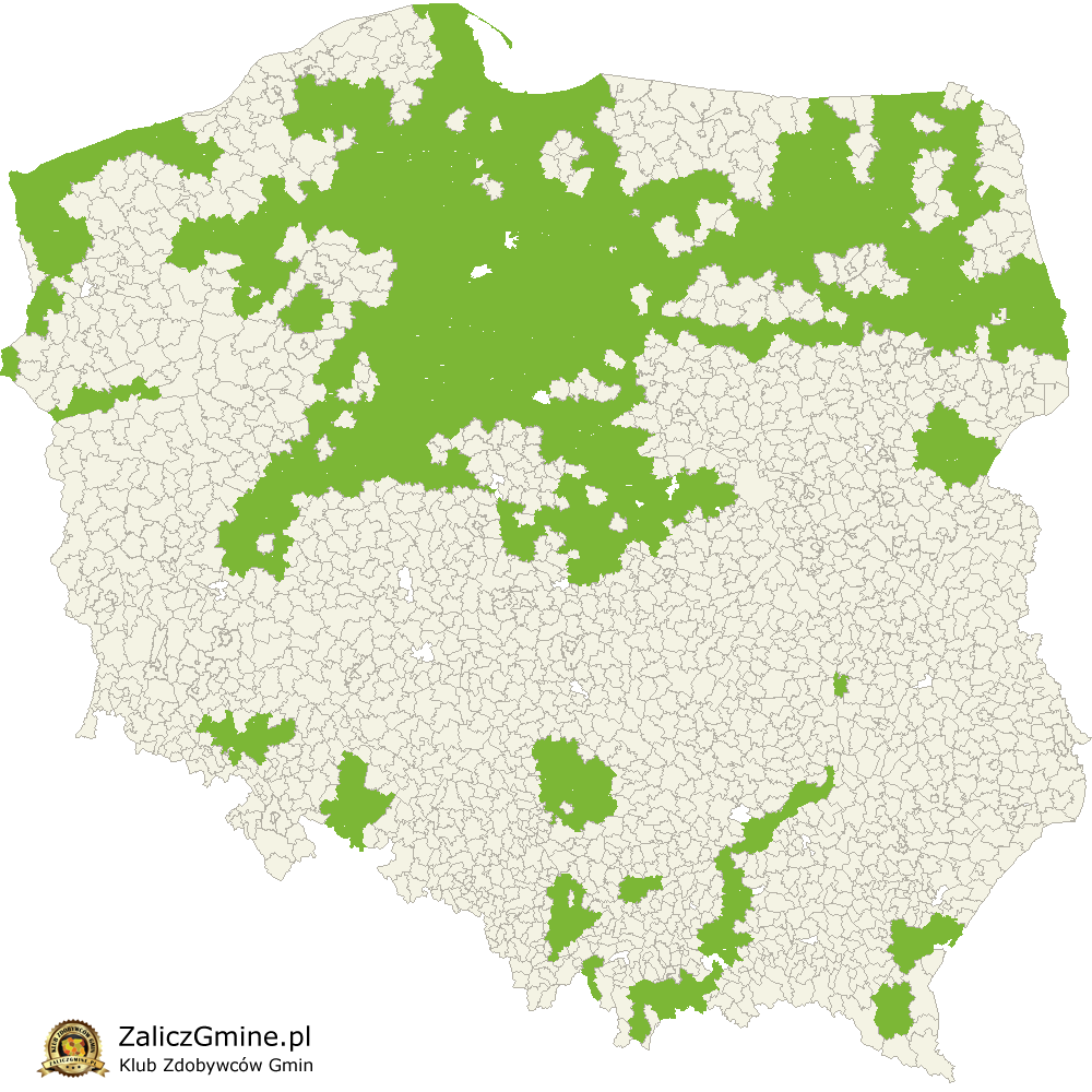 Mapa Zdobytych Gmin