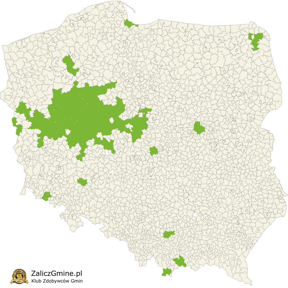 Mapa Zdobytych Gmin