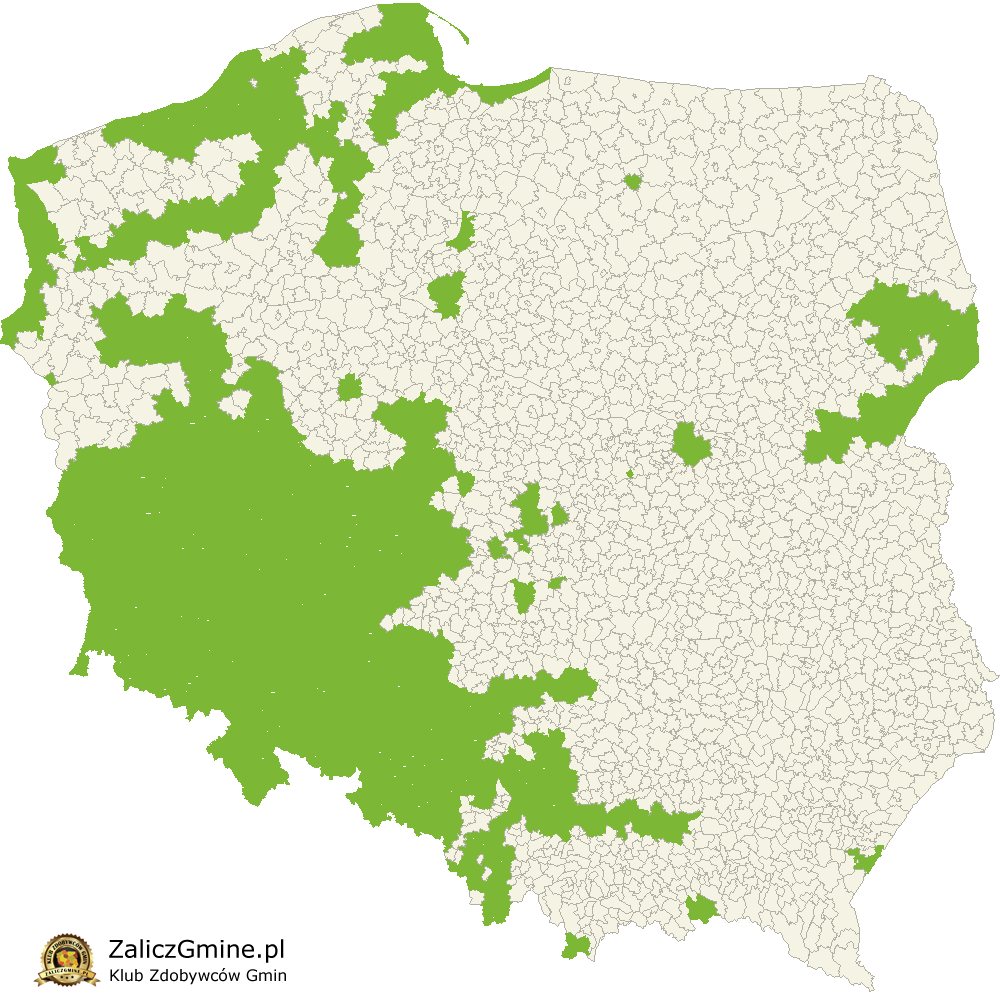 Mapa Zdobytych Gmin