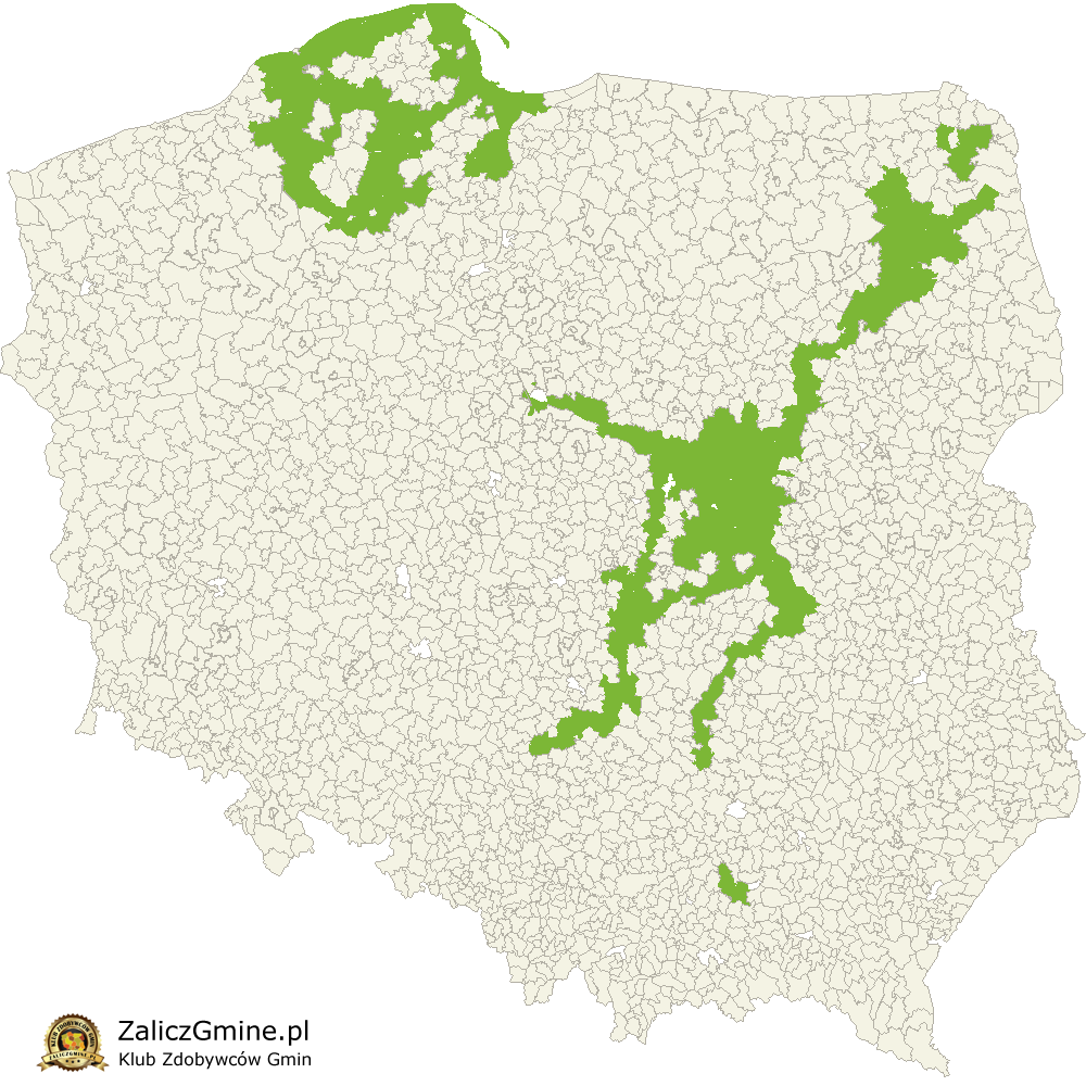 Mapa Zdobytych Gmin