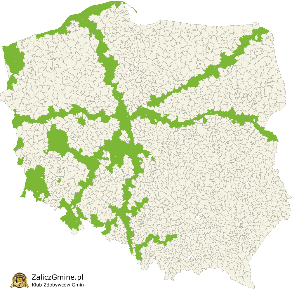 Mapa Zdobytych Gmin