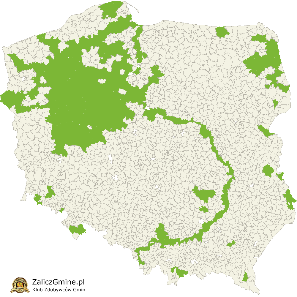 Mapa Zdobytych Gmin