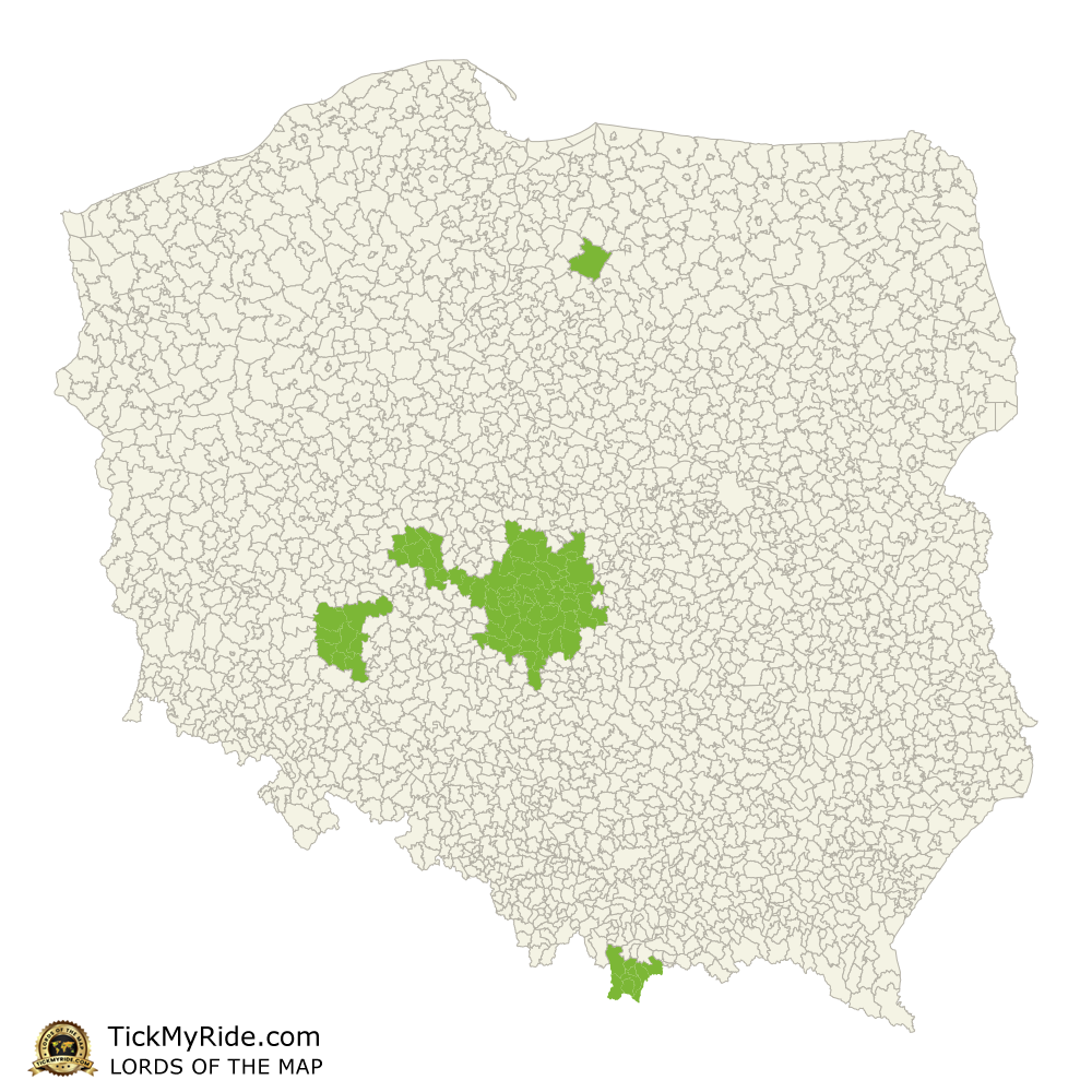 Mapa Zdobytych Gmin