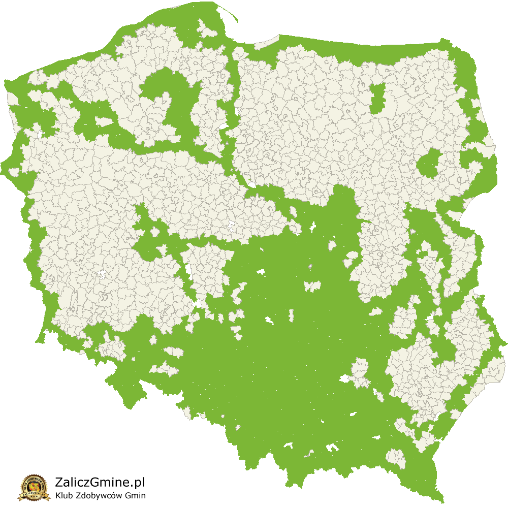 Mapa Zdobytych Gmin