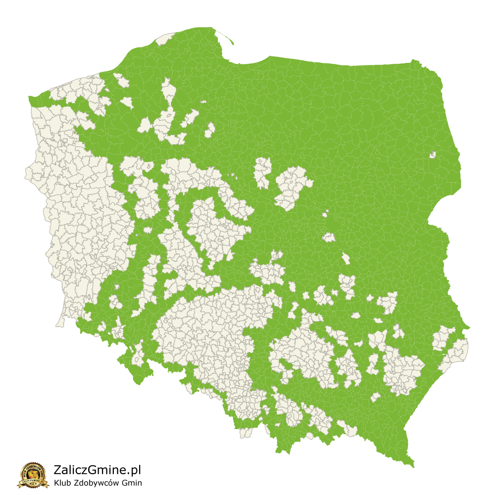 Mapa Zdobytych Gmin