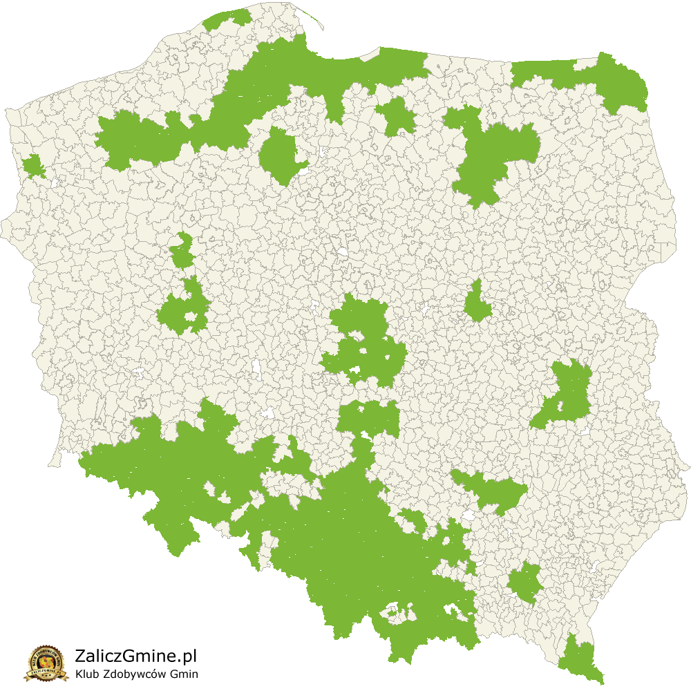 Mapa Zdobytych Gmin