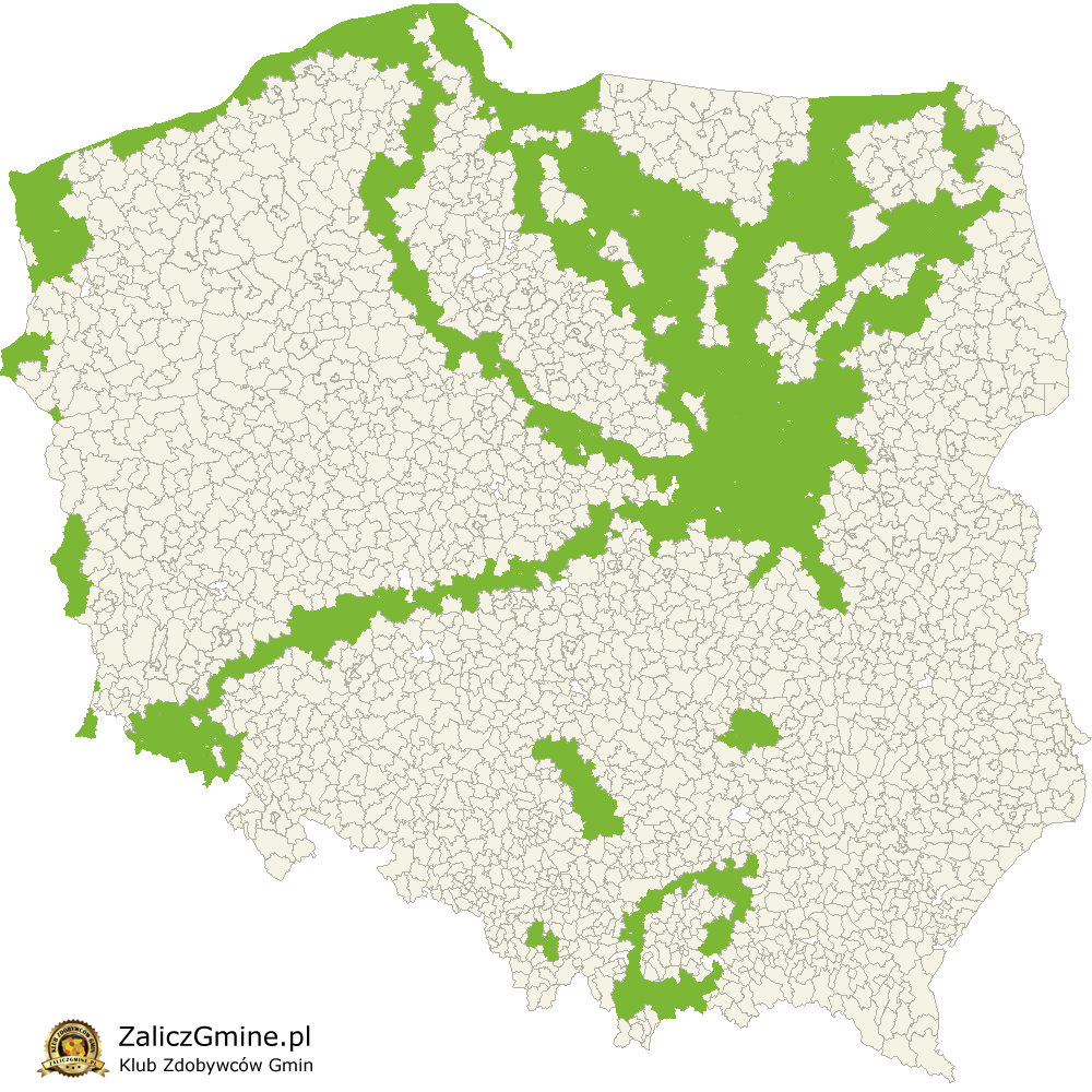 Mapa Zdobytych Gmin