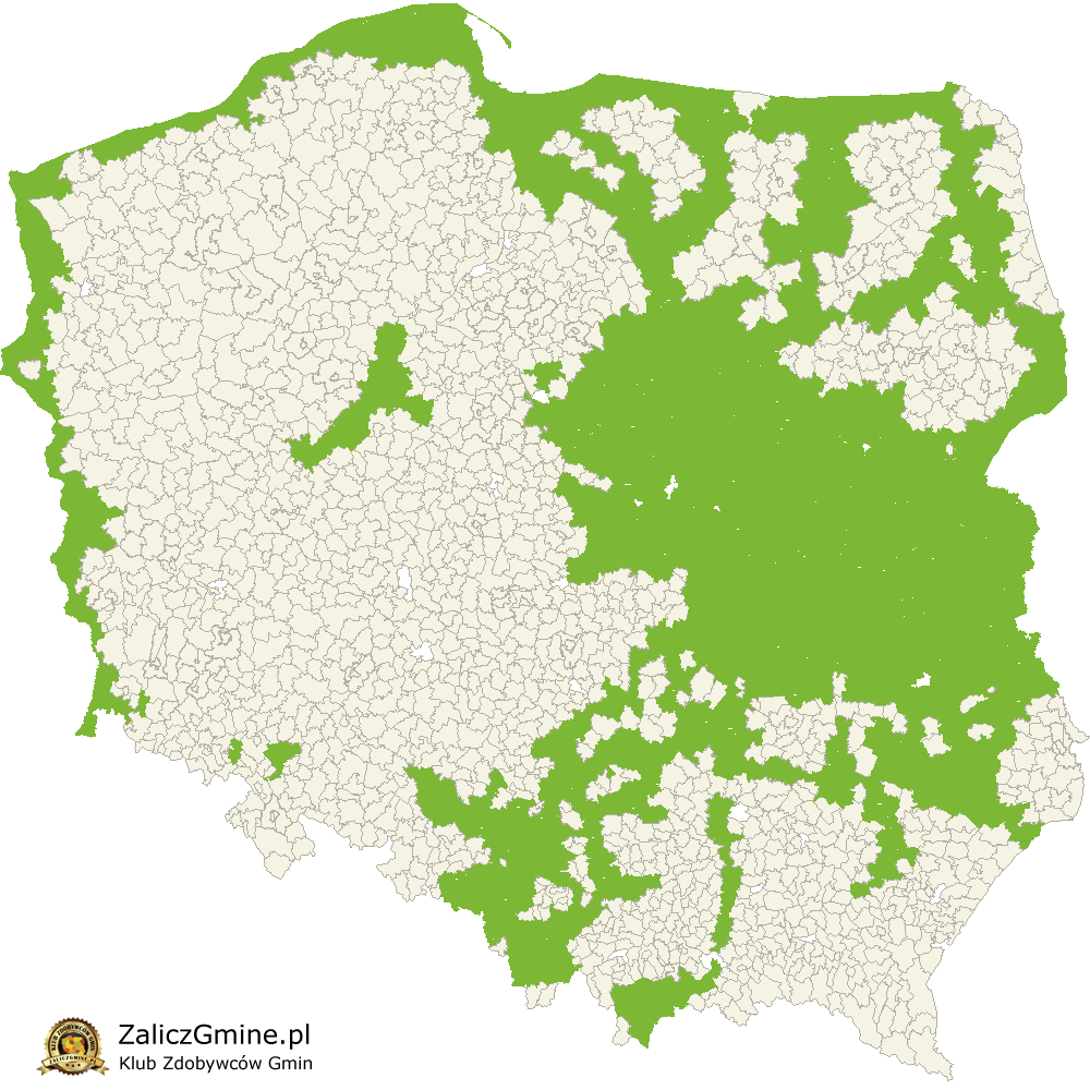 Mapa Zdobytych Gmin