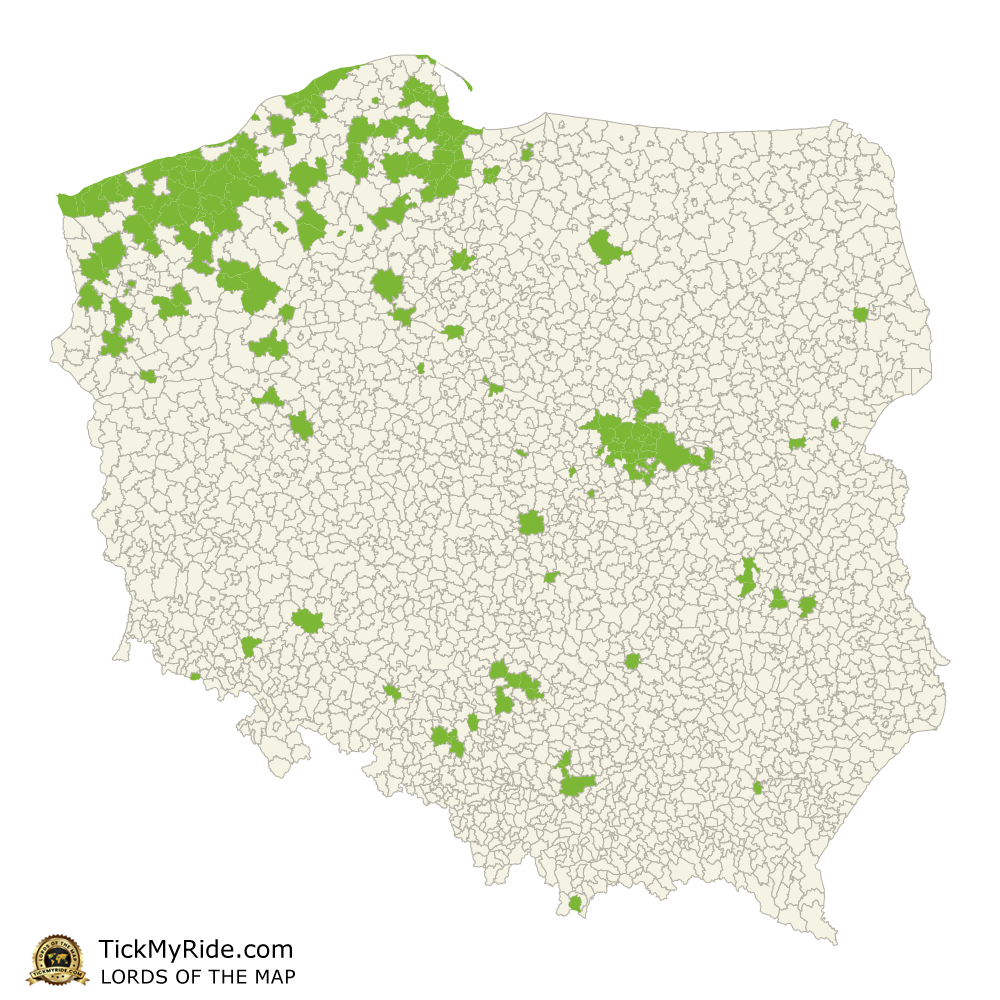 Mapa Zdobytych Gmin