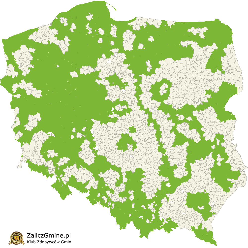 Mapa Zdobytych Gmin