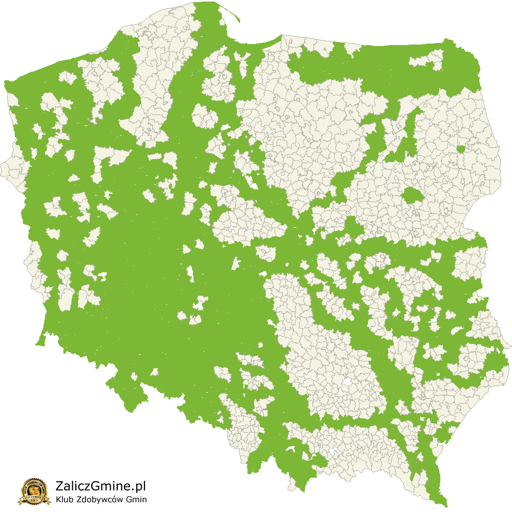 Mapa Zdobytych Gmin