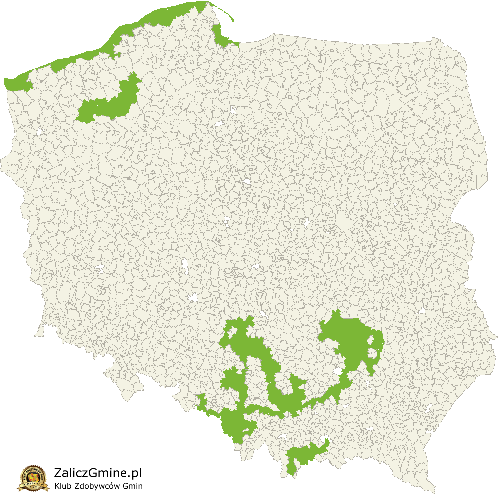 Mapa Zdobytych Gmin