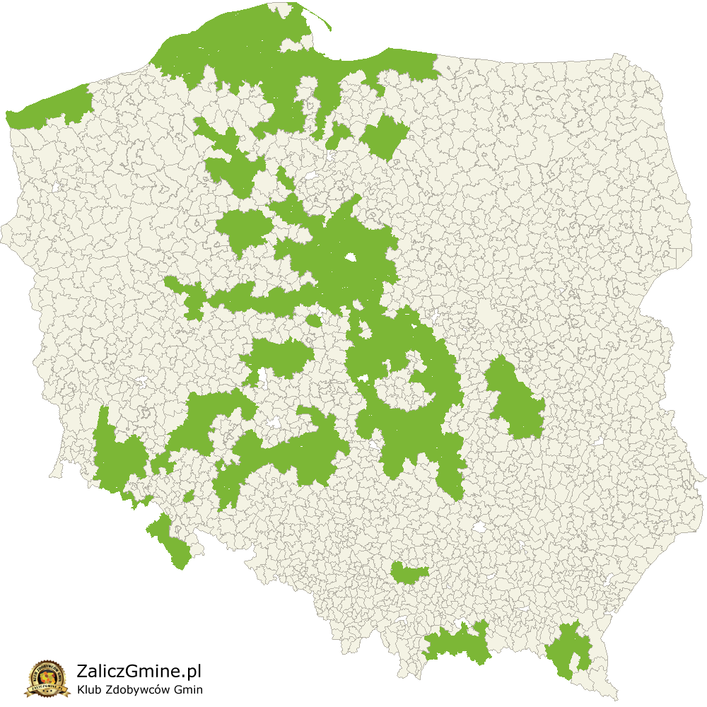 Mapa Zdobytych Gmin