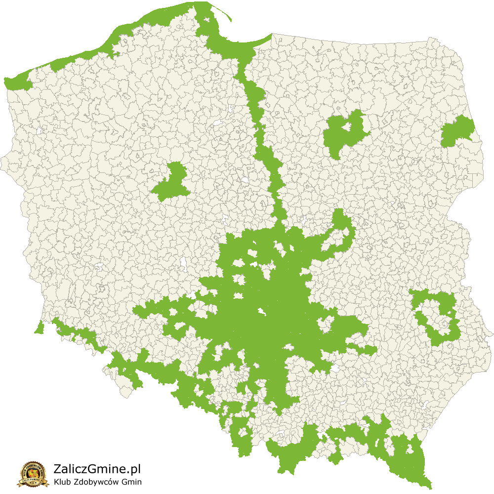 Mapa Zdobytych Gmin