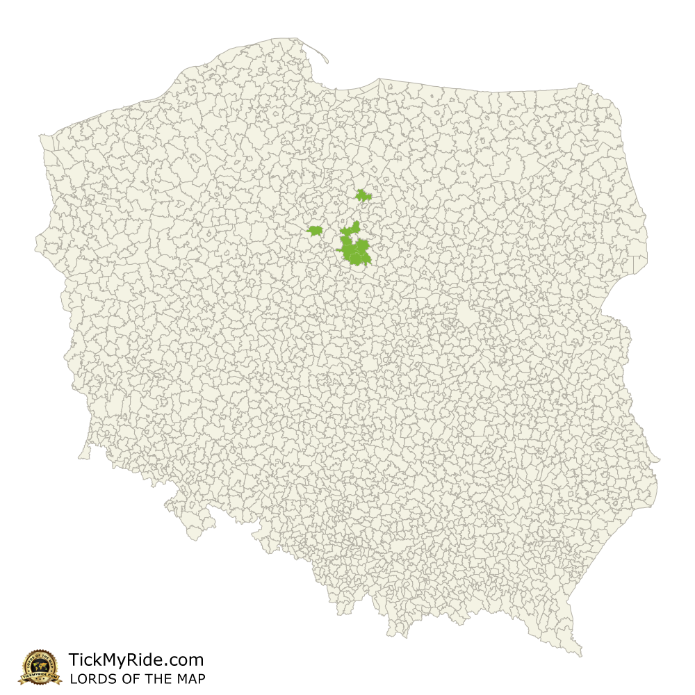 Mapa Zdobytych Gmin